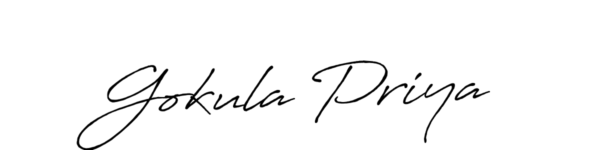 Make a short Gokula Priya signature style. Manage your documents anywhere anytime using Antro_Vectra_Bolder. Create and add eSignatures, submit forms, share and send files easily. Gokula Priya signature style 7 images and pictures png