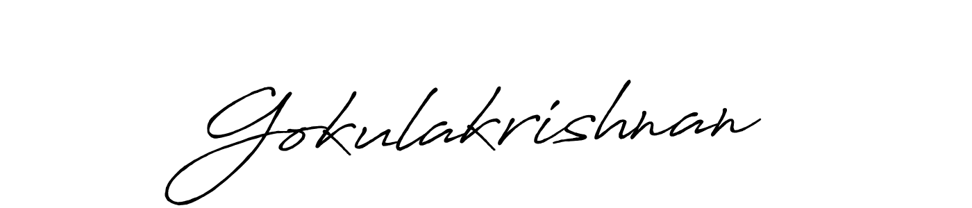 Create a beautiful signature design for name Gokulakrishnan. With this signature (Antro_Vectra_Bolder) fonts, you can make a handwritten signature for free. Gokulakrishnan signature style 7 images and pictures png