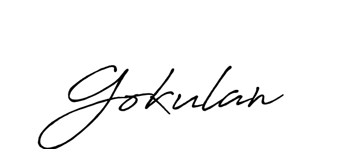 Use a signature maker to create a handwritten signature online. With this signature software, you can design (Antro_Vectra_Bolder) your own signature for name Gokulan. Gokulan signature style 7 images and pictures png