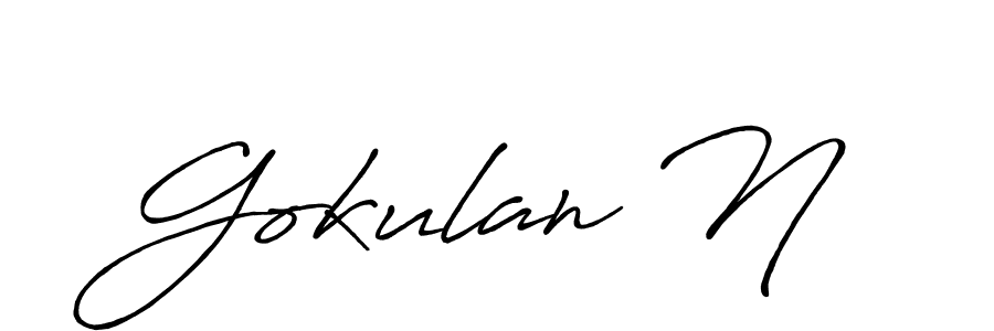 if you are searching for the best signature style for your name Gokulan N. so please give up your signature search. here we have designed multiple signature styles  using Antro_Vectra_Bolder. Gokulan N signature style 7 images and pictures png