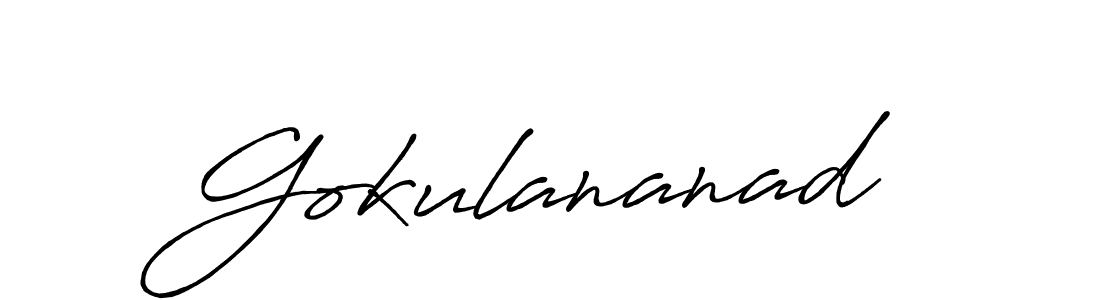 Also we have Gokulananad name is the best signature style. Create professional handwritten signature collection using Antro_Vectra_Bolder autograph style. Gokulananad signature style 7 images and pictures png