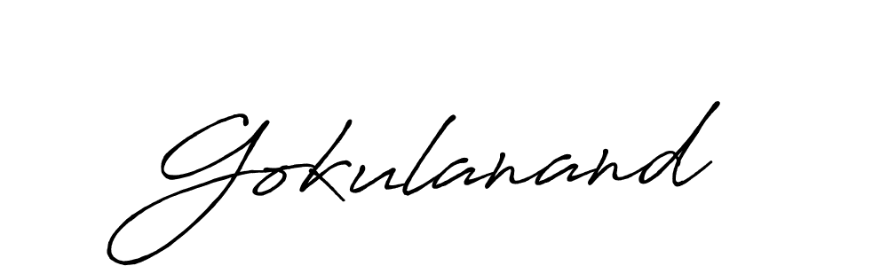 Create a beautiful signature design for name Gokulanand. With this signature (Antro_Vectra_Bolder) fonts, you can make a handwritten signature for free. Gokulanand signature style 7 images and pictures png