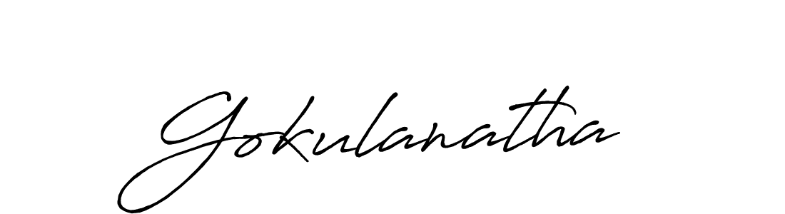 Make a beautiful signature design for name Gokulanatha. With this signature (Antro_Vectra_Bolder) style, you can create a handwritten signature for free. Gokulanatha signature style 7 images and pictures png