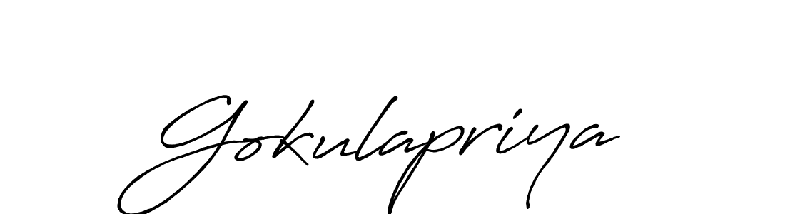 if you are searching for the best signature style for your name Gokulapriya. so please give up your signature search. here we have designed multiple signature styles  using Antro_Vectra_Bolder. Gokulapriya signature style 7 images and pictures png