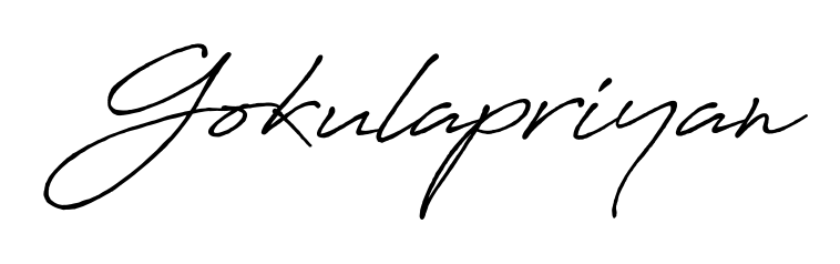 Achieve flawless digital penmanship with Gokulapriyan name in Antro_Vectra_Bolder font. The perfect tool for creating online signatures. Gokulapriyan signature style 7 images and pictures png