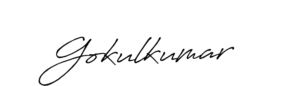 Make a beautiful signature design for name Gokulkumar. With this signature (Antro_Vectra_Bolder) style, you can create a handwritten signature for free. Gokulkumar signature style 7 images and pictures png