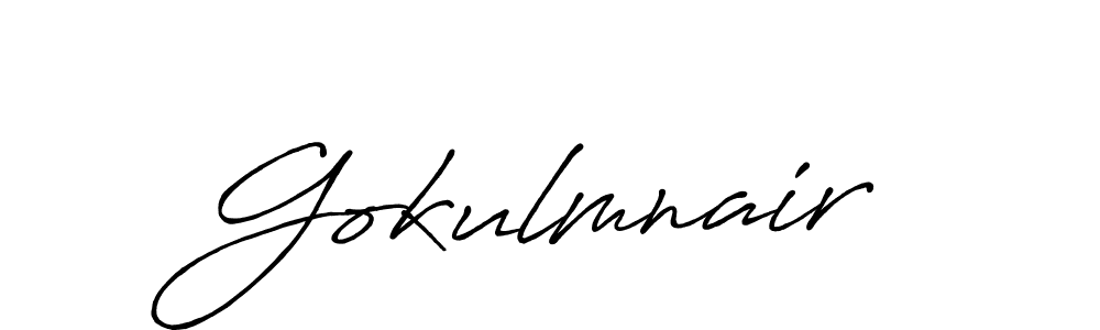 Create a beautiful signature design for name Gokulmnair. With this signature (Antro_Vectra_Bolder) fonts, you can make a handwritten signature for free. Gokulmnair signature style 7 images and pictures png