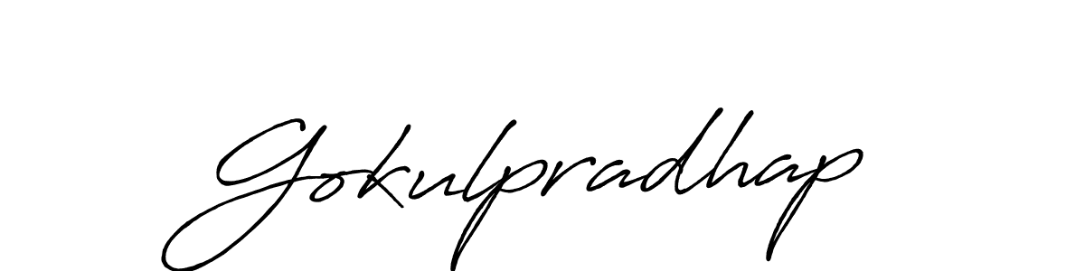 Make a beautiful signature design for name Gokulpradhap. With this signature (Antro_Vectra_Bolder) style, you can create a handwritten signature for free. Gokulpradhap signature style 7 images and pictures png