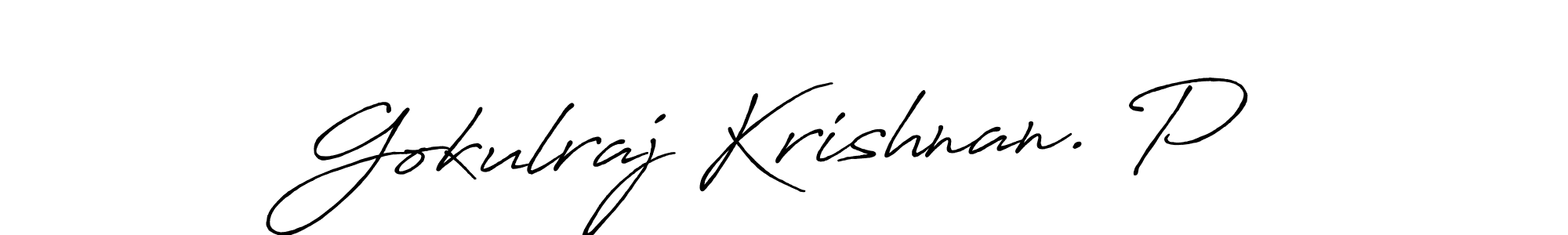 Use a signature maker to create a handwritten signature online. With this signature software, you can design (Antro_Vectra_Bolder) your own signature for name Gokulraj Krishnan. P. Gokulraj Krishnan. P signature style 7 images and pictures png