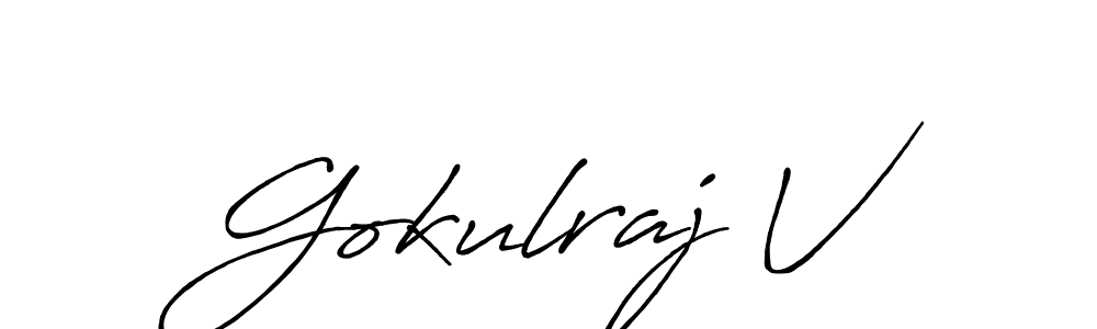 Antro_Vectra_Bolder is a professional signature style that is perfect for those who want to add a touch of class to their signature. It is also a great choice for those who want to make their signature more unique. Get Gokulraj V name to fancy signature for free. Gokulraj V signature style 7 images and pictures png