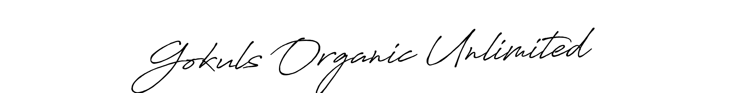Once you've used our free online signature maker to create your best signature Antro_Vectra_Bolder style, it's time to enjoy all of the benefits that Gokuls Organic Unlimited name signing documents. Gokuls Organic Unlimited signature style 7 images and pictures png