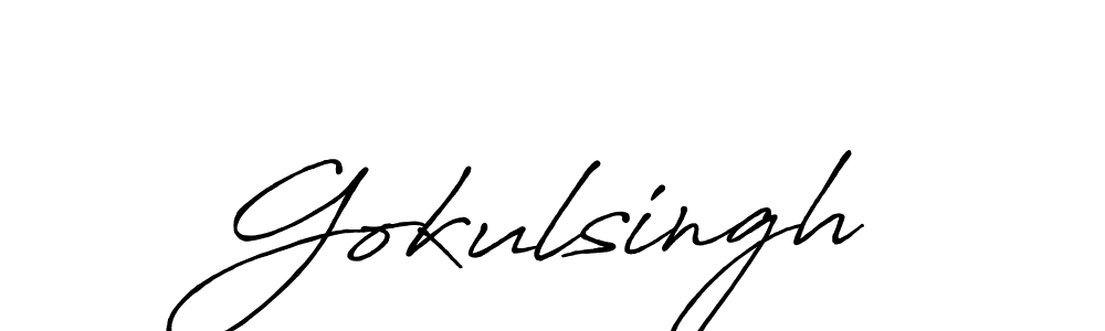 Make a beautiful signature design for name Gokulsingh. With this signature (Antro_Vectra_Bolder) style, you can create a handwritten signature for free. Gokulsingh signature style 7 images and pictures png