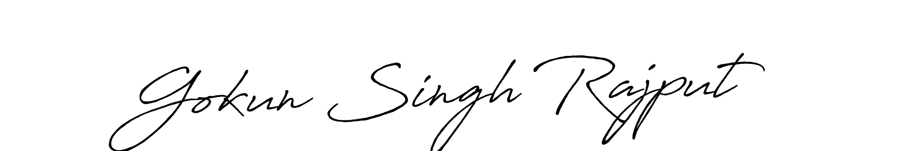 How to make Gokun Singh Rajput name signature. Use Antro_Vectra_Bolder style for creating short signs online. This is the latest handwritten sign. Gokun Singh Rajput signature style 7 images and pictures png