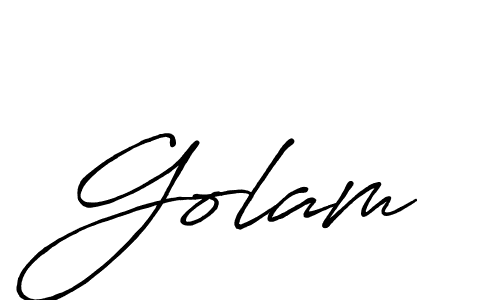 Design your own signature with our free online signature maker. With this signature software, you can create a handwritten (Antro_Vectra_Bolder) signature for name Golam. Golam signature style 7 images and pictures png