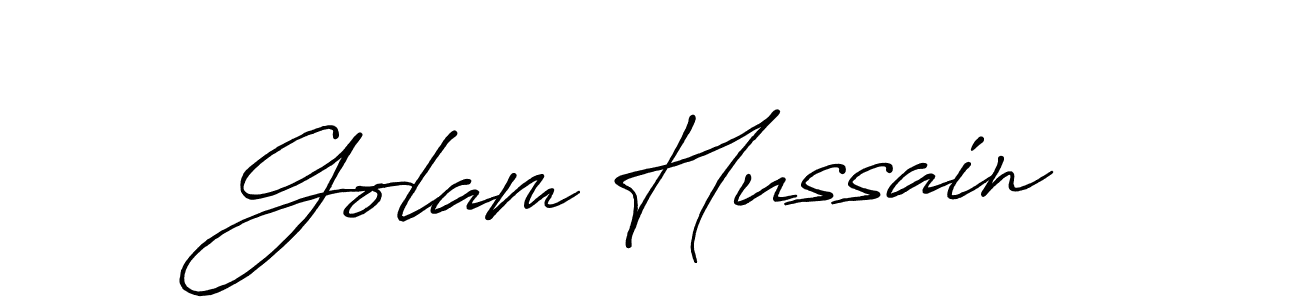 How to make Golam Hussain name signature. Use Antro_Vectra_Bolder style for creating short signs online. This is the latest handwritten sign. Golam Hussain signature style 7 images and pictures png