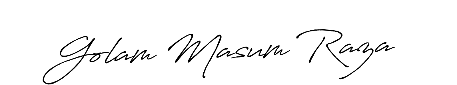 Use a signature maker to create a handwritten signature online. With this signature software, you can design (Antro_Vectra_Bolder) your own signature for name Golam Masum Raza. Golam Masum Raza signature style 7 images and pictures png