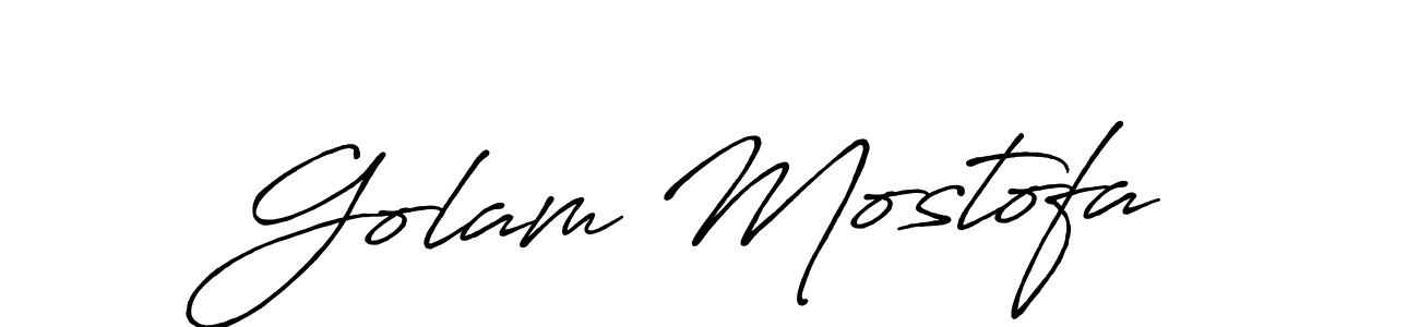 Create a beautiful signature design for name Golam Mostofa. With this signature (Antro_Vectra_Bolder) fonts, you can make a handwritten signature for free. Golam Mostofa signature style 7 images and pictures png