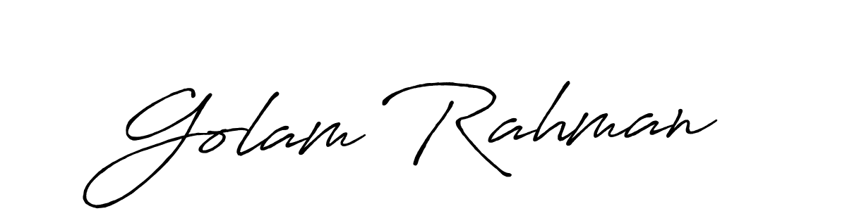 How to make Golam Rahman name signature. Use Antro_Vectra_Bolder style for creating short signs online. This is the latest handwritten sign. Golam Rahman signature style 7 images and pictures png