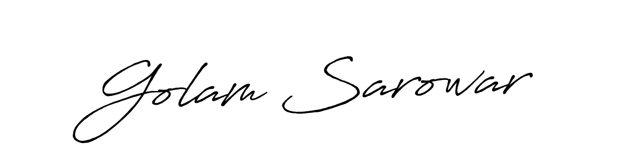How to make Golam Sarowar name signature. Use Antro_Vectra_Bolder style for creating short signs online. This is the latest handwritten sign. Golam Sarowar signature style 7 images and pictures png