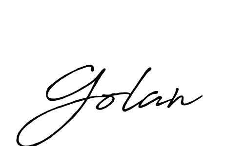 Also we have Golan name is the best signature style. Create professional handwritten signature collection using Antro_Vectra_Bolder autograph style. Golan signature style 7 images and pictures png