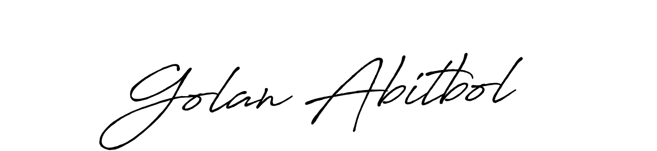 Also You can easily find your signature by using the search form. We will create Golan Abitbol name handwritten signature images for you free of cost using Antro_Vectra_Bolder sign style. Golan Abitbol signature style 7 images and pictures png