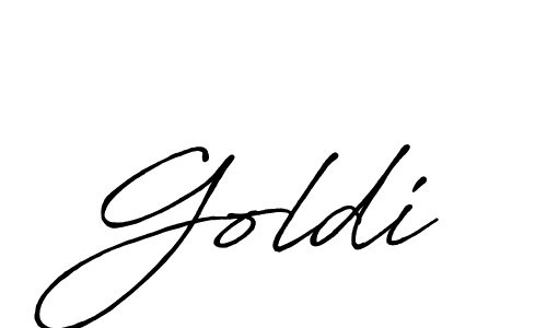 Make a beautiful signature design for name Goldi. With this signature (Antro_Vectra_Bolder) style, you can create a handwritten signature for free. Goldi signature style 7 images and pictures png
