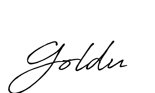 Use a signature maker to create a handwritten signature online. With this signature software, you can design (Antro_Vectra_Bolder) your own signature for name Goldu. Goldu signature style 7 images and pictures png