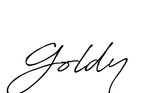 Design your own signature with our free online signature maker. With this signature software, you can create a handwritten (Antro_Vectra_Bolder) signature for name Goldy. Goldy signature style 7 images and pictures png