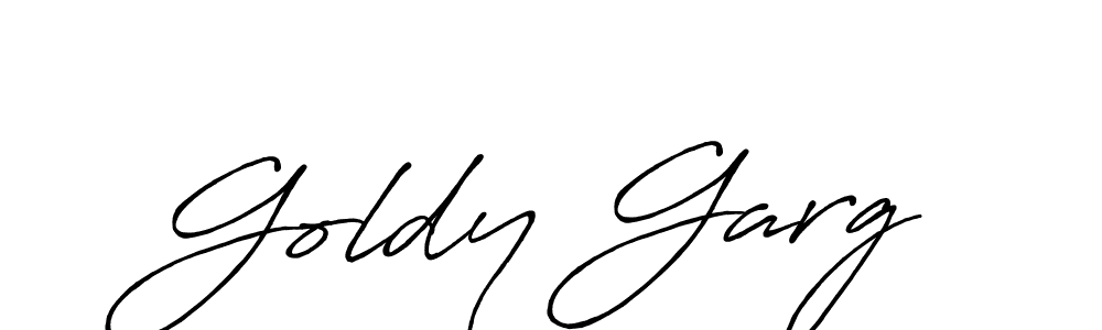 Make a beautiful signature design for name Goldy Garg. With this signature (Antro_Vectra_Bolder) style, you can create a handwritten signature for free. Goldy Garg signature style 7 images and pictures png