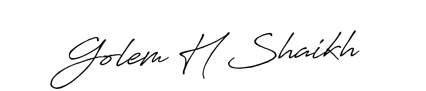 Also we have Golem H Shaikh name is the best signature style. Create professional handwritten signature collection using Antro_Vectra_Bolder autograph style. Golem H Shaikh signature style 7 images and pictures png