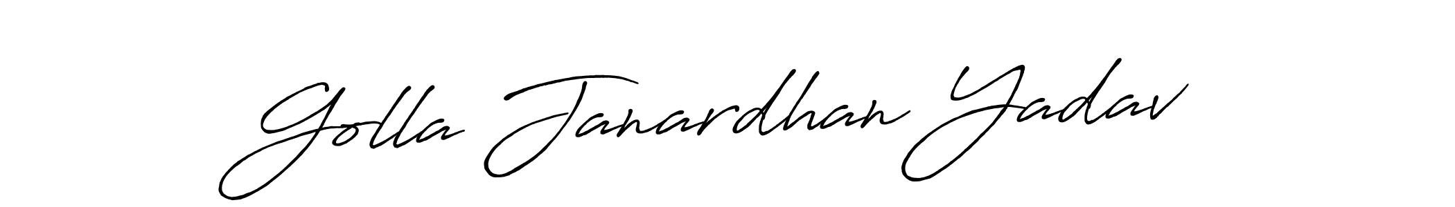 Make a beautiful signature design for name Golla Janardhan Yadav. With this signature (Antro_Vectra_Bolder) style, you can create a handwritten signature for free. Golla Janardhan Yadav signature style 7 images and pictures png