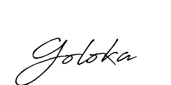 How to make Goloka signature? Antro_Vectra_Bolder is a professional autograph style. Create handwritten signature for Goloka name. Goloka signature style 7 images and pictures png