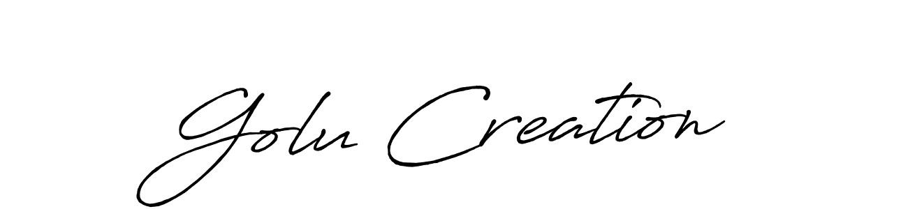 Create a beautiful signature design for name Golu Creation. With this signature (Antro_Vectra_Bolder) fonts, you can make a handwritten signature for free. Golu Creation signature style 7 images and pictures png