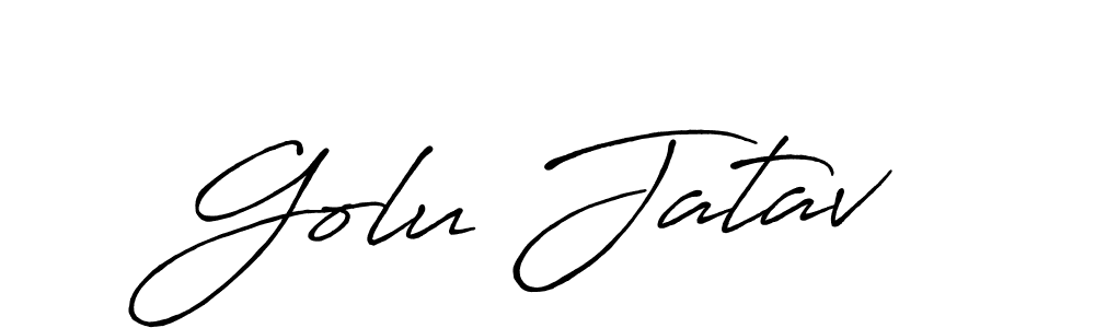 Also we have Golu Jatav name is the best signature style. Create professional handwritten signature collection using Antro_Vectra_Bolder autograph style. Golu Jatav signature style 7 images and pictures png