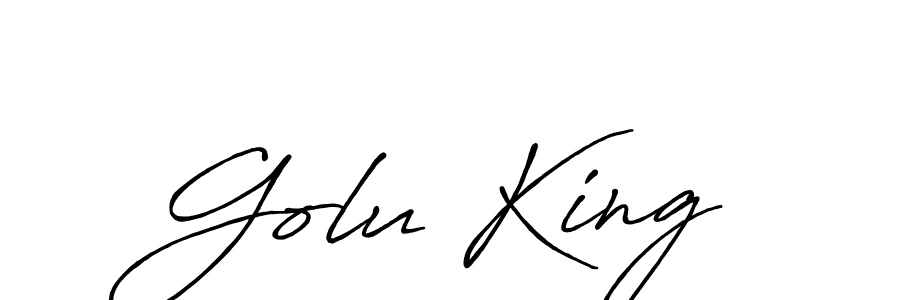 The best way (Antro_Vectra_Bolder) to make a short signature is to pick only two or three words in your name. The name Golu King include a total of six letters. For converting this name. Golu King signature style 7 images and pictures png