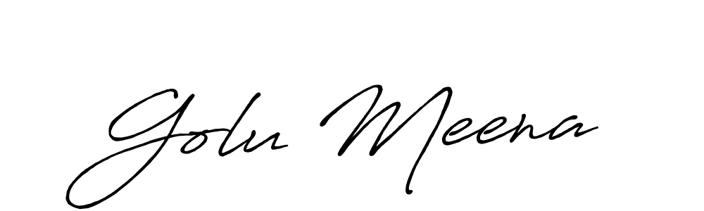 Antro_Vectra_Bolder is a professional signature style that is perfect for those who want to add a touch of class to their signature. It is also a great choice for those who want to make their signature more unique. Get Golu Meena name to fancy signature for free. Golu Meena signature style 7 images and pictures png