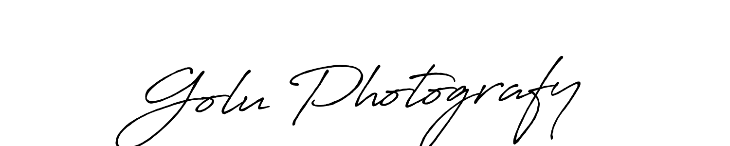 Design your own signature with our free online signature maker. With this signature software, you can create a handwritten (Antro_Vectra_Bolder) signature for name Golu Photografy. Golu Photografy signature style 7 images and pictures png