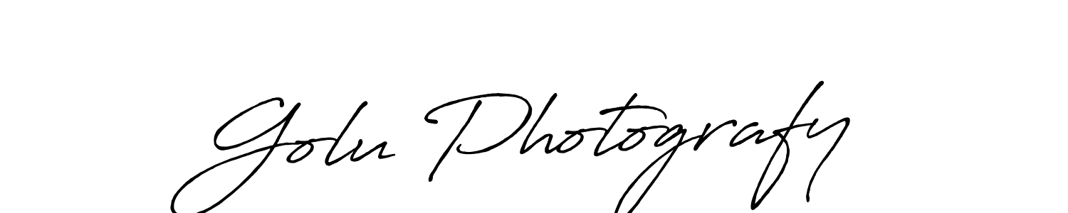 Use a signature maker to create a handwritten signature online. With this signature software, you can design (Antro_Vectra_Bolder) your own signature for name Golu Photografy. Golu Photografy signature style 7 images and pictures png
