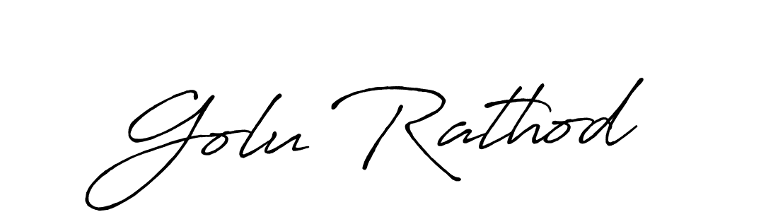 Make a beautiful signature design for name Golu Rathod. With this signature (Antro_Vectra_Bolder) style, you can create a handwritten signature for free. Golu Rathod signature style 7 images and pictures png
