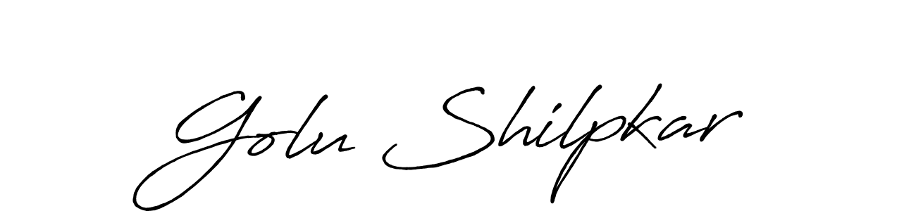 Make a beautiful signature design for name Golu Shilpkar. With this signature (Antro_Vectra_Bolder) style, you can create a handwritten signature for free. Golu Shilpkar signature style 7 images and pictures png