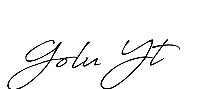 How to make Golu Yt signature? Antro_Vectra_Bolder is a professional autograph style. Create handwritten signature for Golu Yt name. Golu Yt signature style 7 images and pictures png