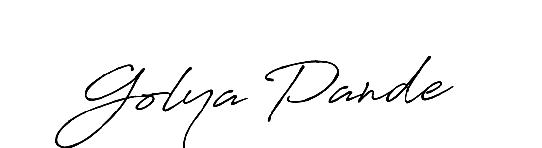 Design your own signature with our free online signature maker. With this signature software, you can create a handwritten (Antro_Vectra_Bolder) signature for name Golya Pande. Golya Pande signature style 7 images and pictures png