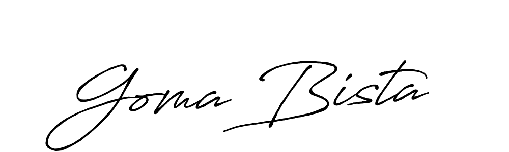 Make a beautiful signature design for name Goma Bista. With this signature (Antro_Vectra_Bolder) style, you can create a handwritten signature for free. Goma Bista signature style 7 images and pictures png