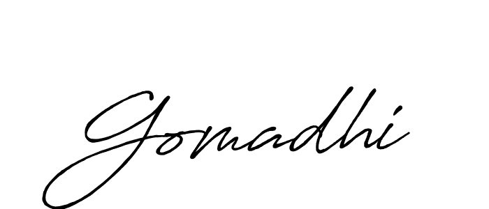 Also we have Gomadhi name is the best signature style. Create professional handwritten signature collection using Antro_Vectra_Bolder autograph style. Gomadhi signature style 7 images and pictures png