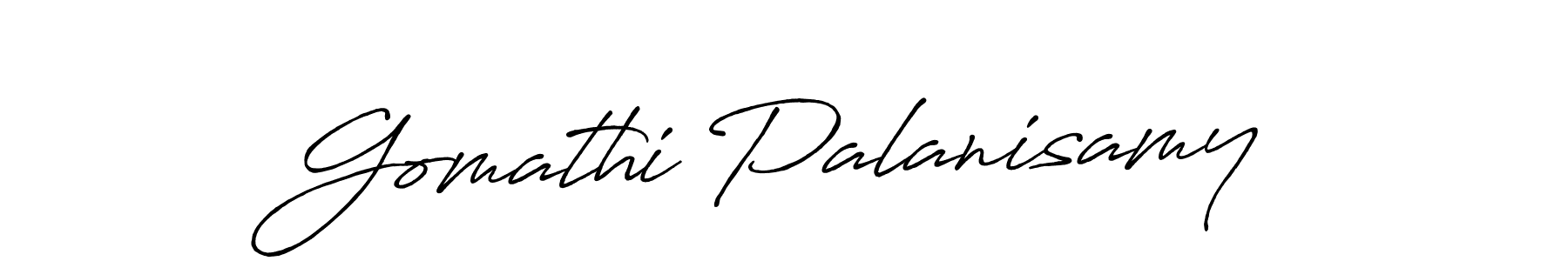 Make a beautiful signature design for name Gomathi Palanisamy. With this signature (Antro_Vectra_Bolder) style, you can create a handwritten signature for free. Gomathi Palanisamy signature style 7 images and pictures png