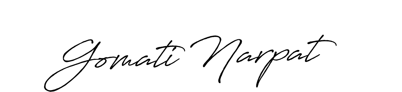 if you are searching for the best signature style for your name Gomati Narpat. so please give up your signature search. here we have designed multiple signature styles  using Antro_Vectra_Bolder. Gomati Narpat signature style 7 images and pictures png