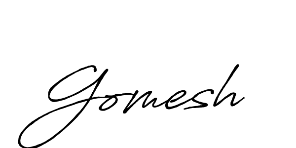 How to make Gomesh name signature. Use Antro_Vectra_Bolder style for creating short signs online. This is the latest handwritten sign. Gomesh signature style 7 images and pictures png