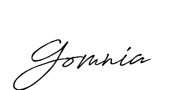 Also we have Gomnia name is the best signature style. Create professional handwritten signature collection using Antro_Vectra_Bolder autograph style. Gomnia signature style 7 images and pictures png