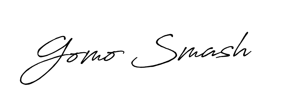 Antro_Vectra_Bolder is a professional signature style that is perfect for those who want to add a touch of class to their signature. It is also a great choice for those who want to make their signature more unique. Get Gomo Smash name to fancy signature for free. Gomo Smash signature style 7 images and pictures png