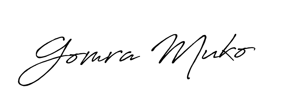 The best way (Antro_Vectra_Bolder) to make a short signature is to pick only two or three words in your name. The name Gomra Muko include a total of six letters. For converting this name. Gomra Muko signature style 7 images and pictures png